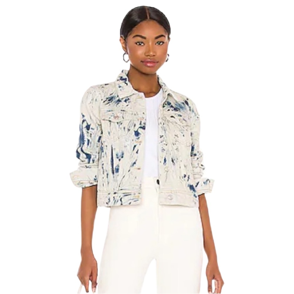 NEW Free People Rumors Denim Jacket in Jones Tie Dye Blue - size S - Picture 4 of 8